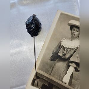 Vintage Iredescent beaded Hat Pin